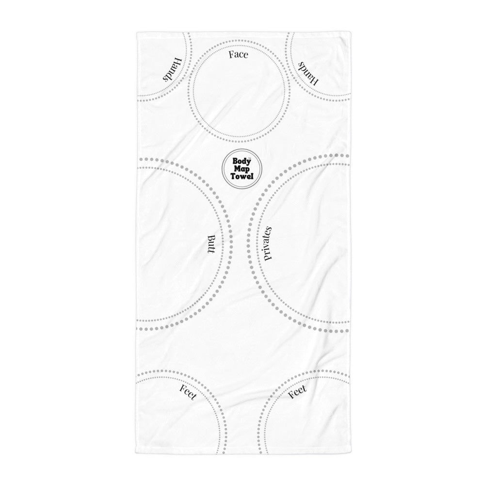 Body Map Towel – Dotted Area Edition — Lightweight  Shower, Beach & Travel Towel