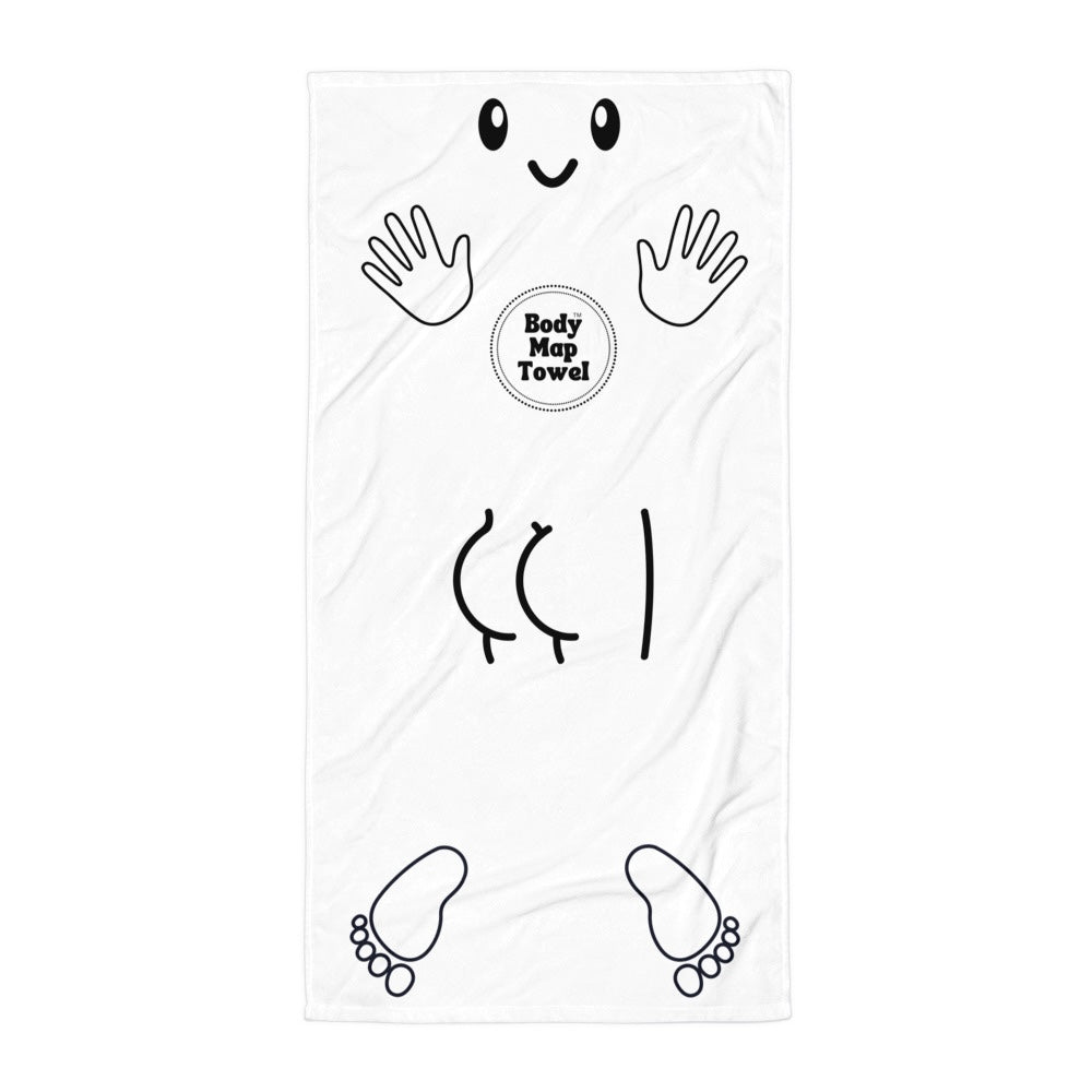 Body Map Towel Kids – Learning Edition  – Lightweight Shower, Beach & Travel Towel