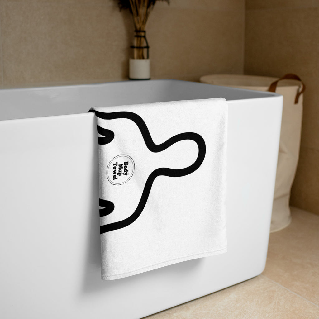 Body Map Towel – Body Outline – Lightweight Shower, Beach & Travel Towel
